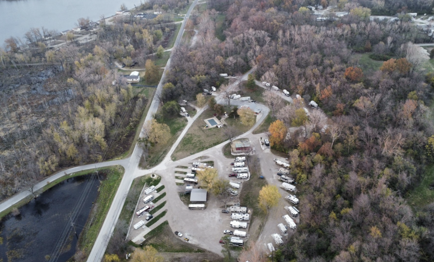 birdseye view of campground