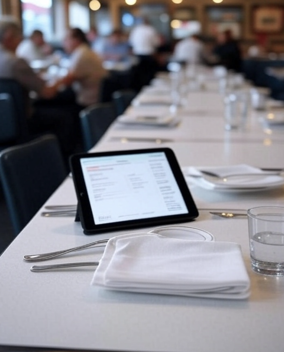 Empty restaurant table