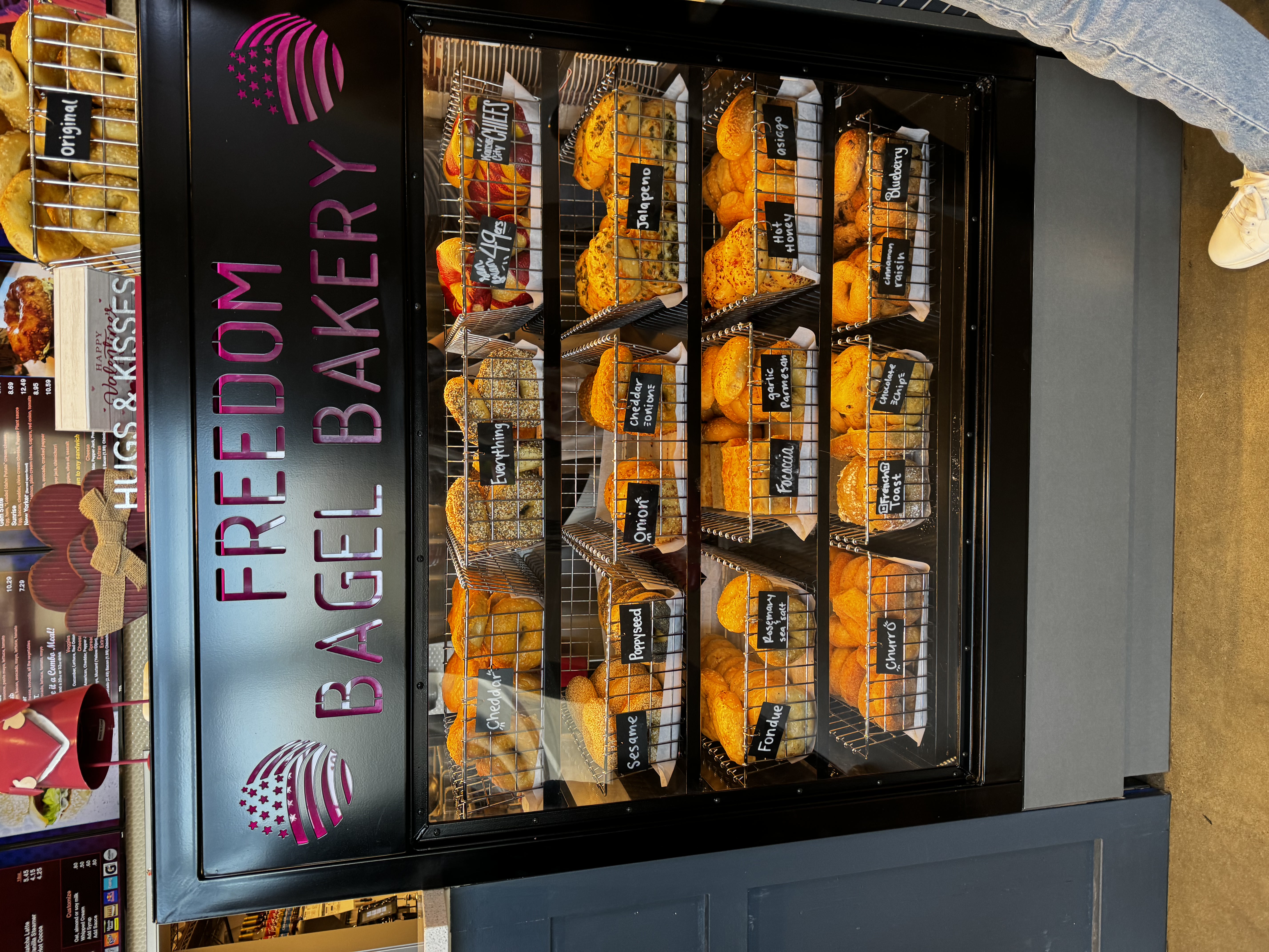 Freedom Bagels display case