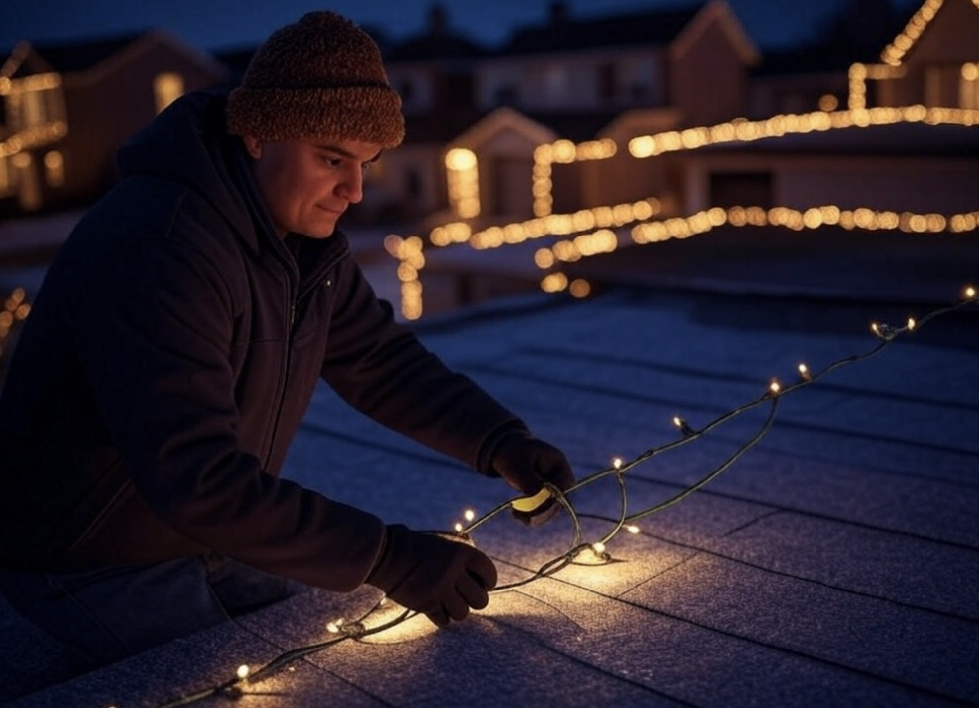 installing christmas lights