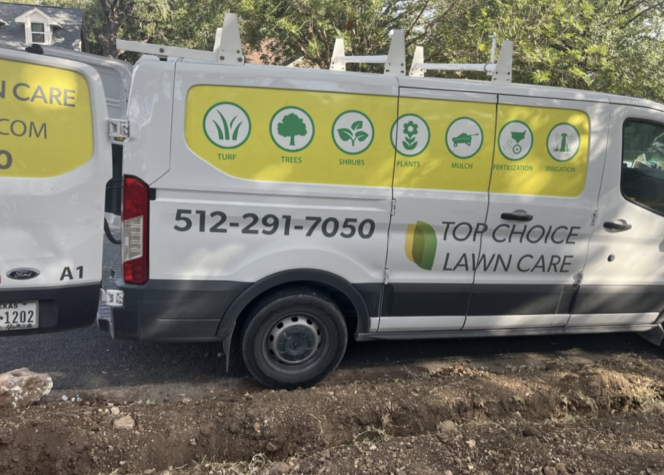 branded landscaping vehicle