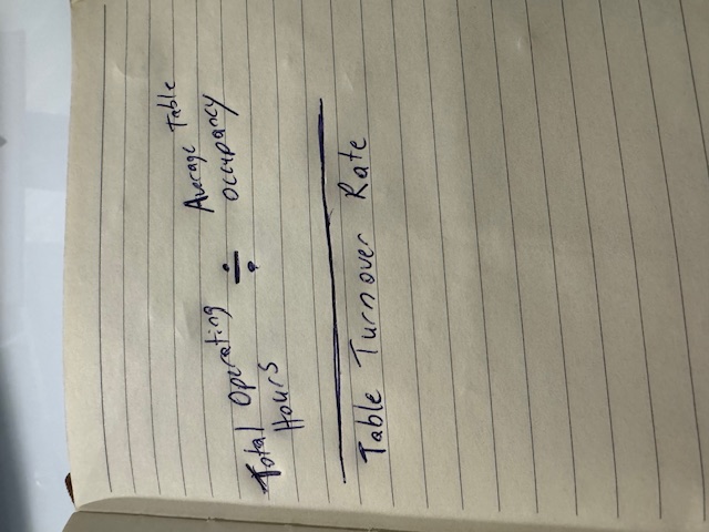 Table turnover rate formula