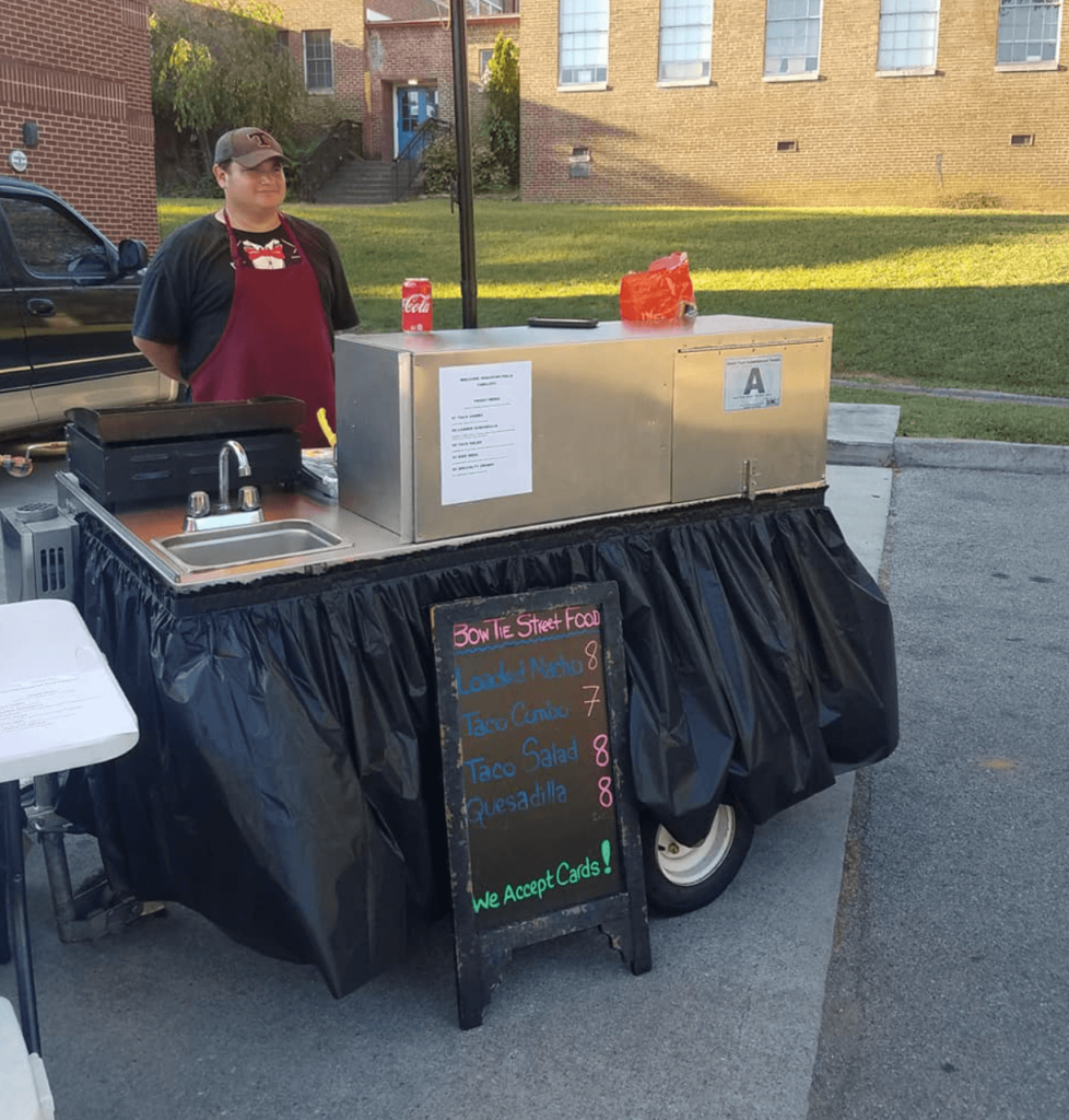 hot dog cart setup 