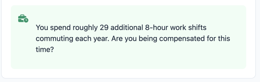 work shifts based on commute time